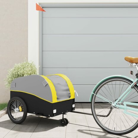 Fietstrailer 45 kg ijzer zwart en geel 1