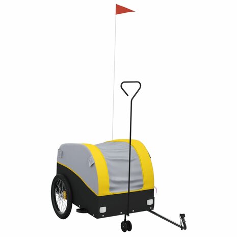Fietstrailer 45 kg ijzer zwart en geel 2