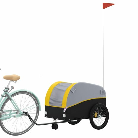 Fietstrailer 45 kg ijzer zwart en geel 3