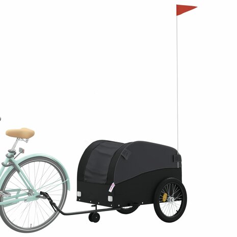 Fietstrailer 45 kg ijzer zwart 3
