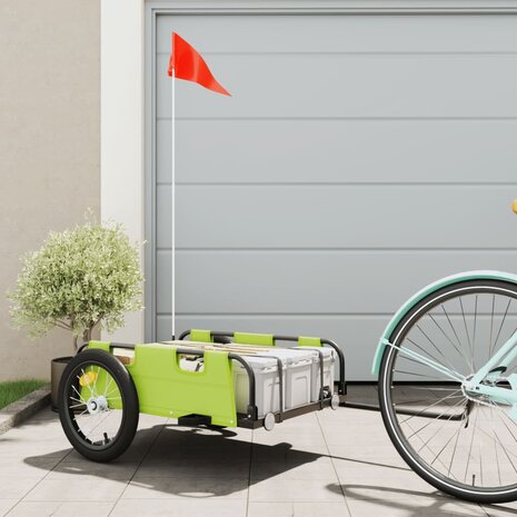 Fietstrailer oxford stof en ijzer groen 1