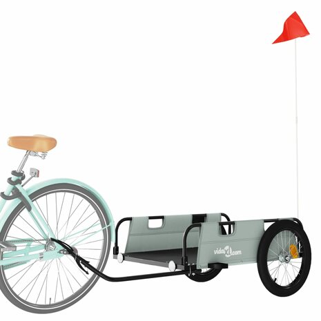 Fietstrailer oxford stof en ijzer grijs 3