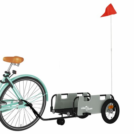 Fietstrailer oxford stof en ijzer grijs 3