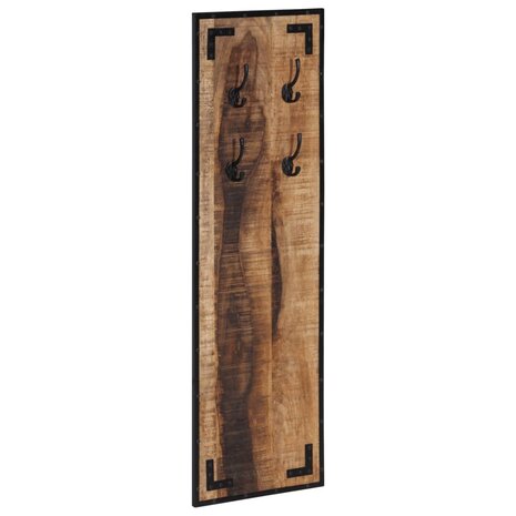 Kapstok 35x8x110 cm massief ruw mangohout 1