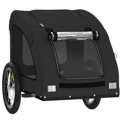 Hondenfietstrailer oxford stof en ijzer zwart 5