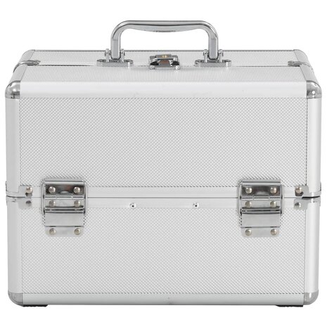 Make-up koffer 22x30x21 cm aluminium zilverkleurig  3