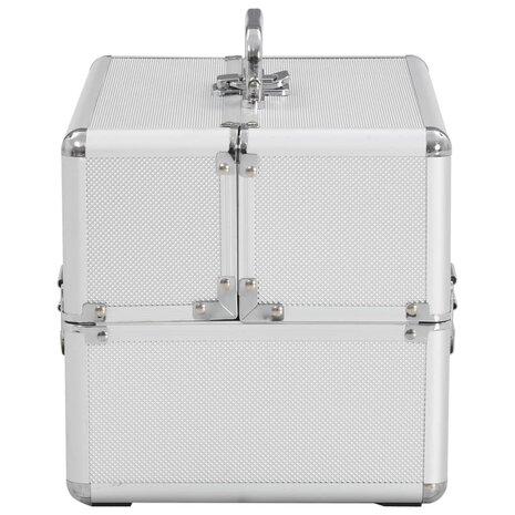 Make-up koffer 22x30x21 cm aluminium zilverkleurig  4