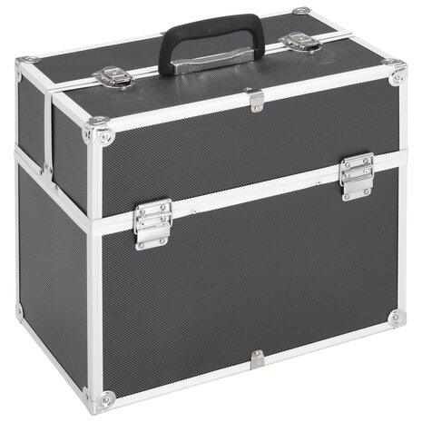 Make-up koffer 37x24x35 cm aluminium zwart 1
