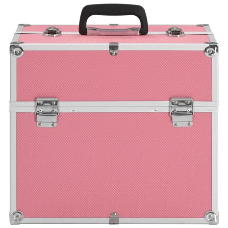 Make-up koffer 37x24x35 cm aluminium roze 3