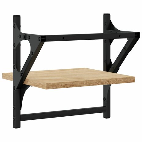 Wandschappen met stangen 2 st 30x25x30 cm sonoma eikenkleurig 7