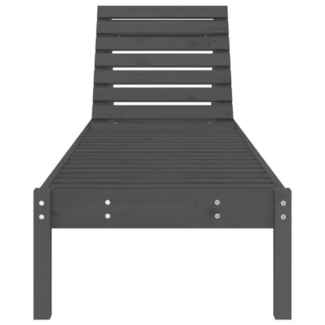 Ligstoel 199,5x60x74 cm massief grenenhout grijs 3