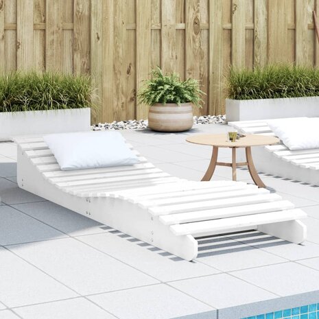 Ligbed 205x60x31,5 cm massief grenenhout wit 1