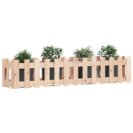Plantenbak verhoogd met hekontwerp 150x30x30 cm grenenhout 3