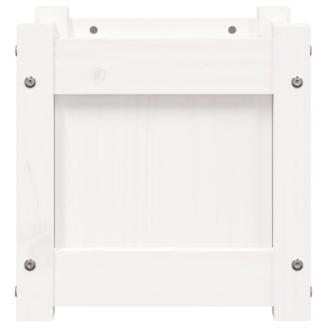 Plantenbak 31x31x31 cm massief grenenhout wit 6