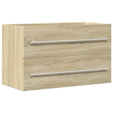 Wastafelkast 80x38,5x48 cm bewerkt hout oud houtkleurig 2