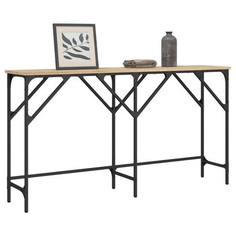 Wandtafel 140x29x75 cm bewerkt hout sonoma eikenkleurig 1
