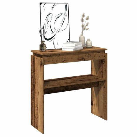Wandtafel 80x30x80 cm bewerkt hout oud houtkleurig 3