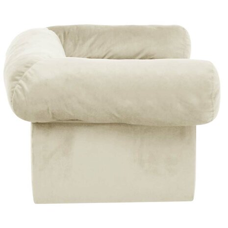Hondenbank met lade 75x50x38 cm pluche crèmekleurig 5