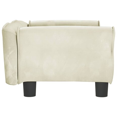 Hondenmand 70x45x30 cm fluweel crèmekleurig 4