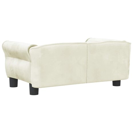 Hondenmand 70x45x30 cm fluweel crèmekleurig 5