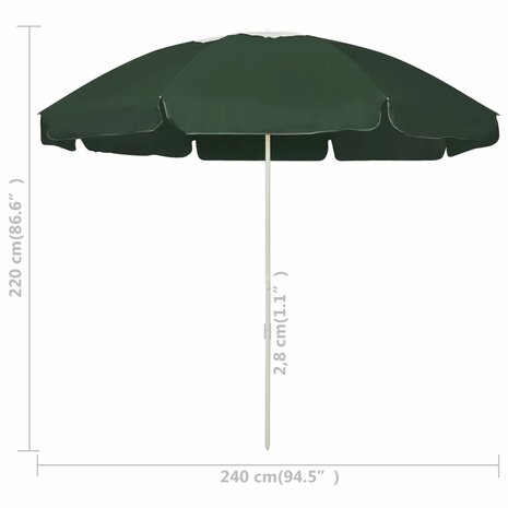 Strandparasol 240 cm groen 6