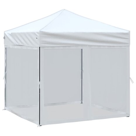 Partytent inklapbaar met zijwanden 2x2 m wit 2