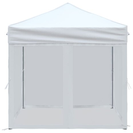 Partytent inklapbaar met zijwanden 2x2 m wit 4