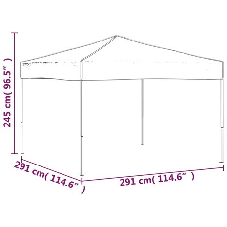 Partytent inklapbaar 3x3 m crèmekleurig 8