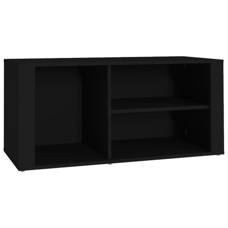Schoenenkast 100x35x45 cm bewerkt hout zwart 2