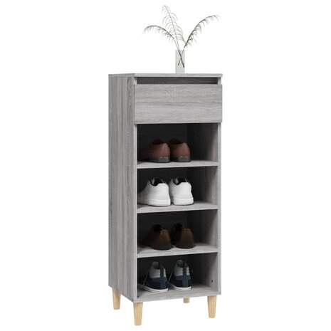 Schoenenkast 40x36x105 cm bewerkt hout grijs sonoma 4