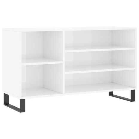Schoenenkast 102x36x60 cm bewerkt hout hoogglans wit 2