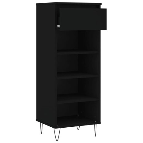 Schoenenkast 40x36x105 cm bewerkt hout zwart 6
