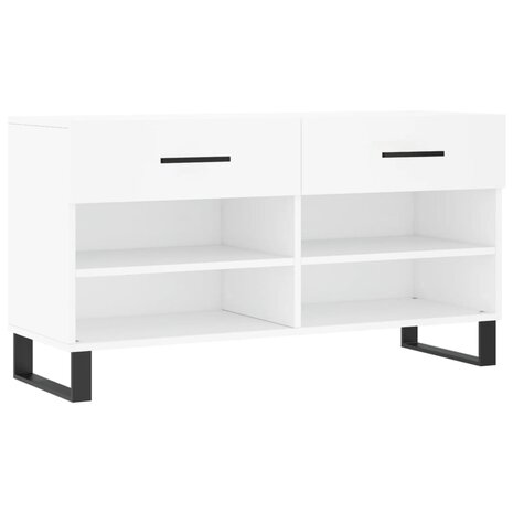 Schoenenbank 102x35x55 cm bewerkt hout wit 2
