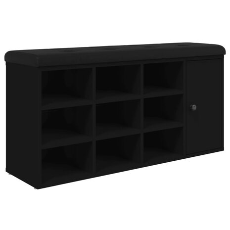 Schoenenbank 102x32x50 cm bewerkt hout zwart 2