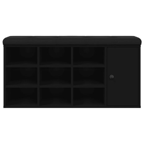 Schoenenbank 102x32x50 cm bewerkt hout zwart 5