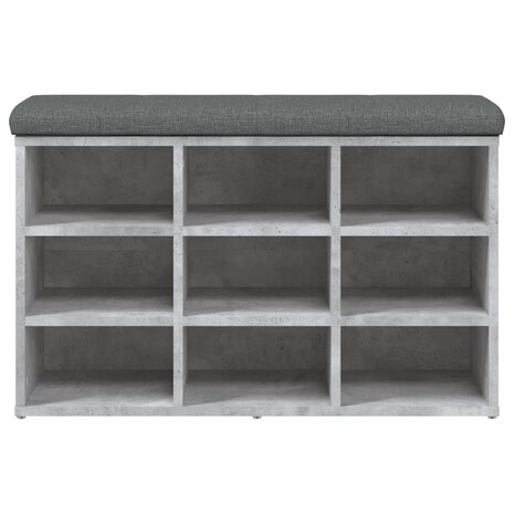 Schoenenbank 82x32x50 cm bewerkt hout betongrijs 5