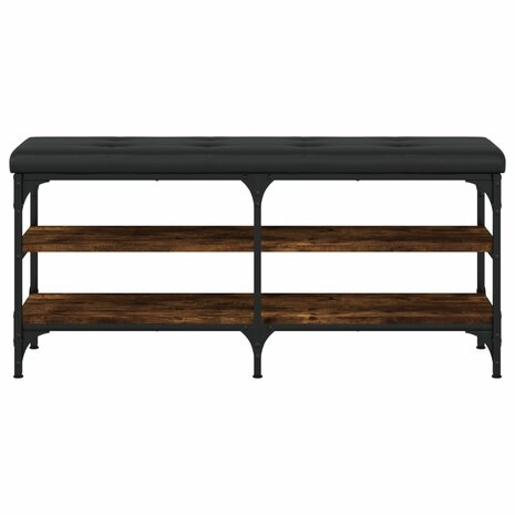 Schoenenbank 102x32x47 cm bewerkt hout gerookt eikenkleurig 5