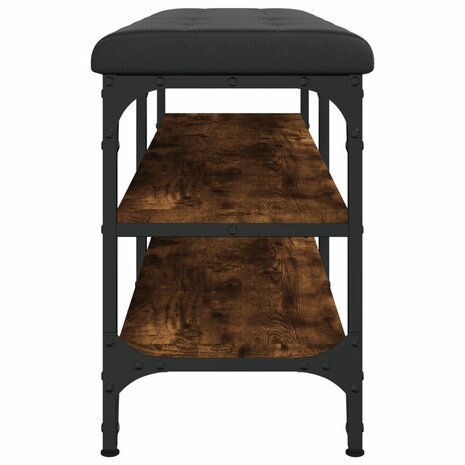 Schoenenbank 102x32x47 cm bewerkt hout gerookt eikenkleurig 6