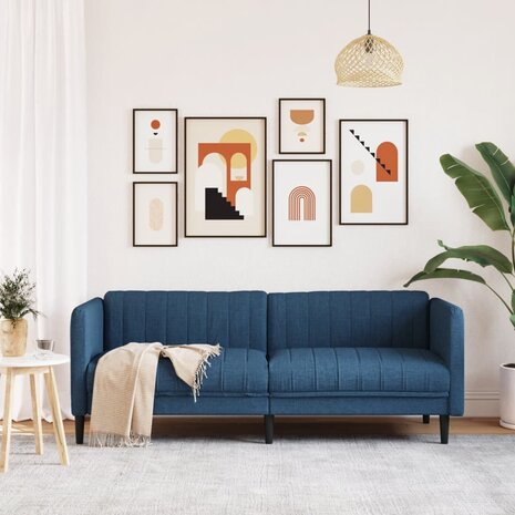 Driezitsbank stof blauw 3