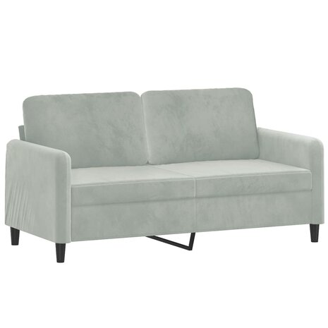 3-delige Loungeset fluweel lichtgrijs 4