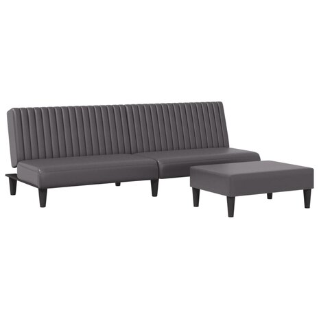 2-delige Loungeset kunstleer grijs 2
