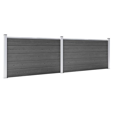 Schuttingpanelenset 353x105 cm HKC zwart  2