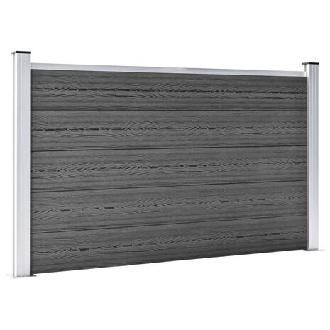 Schuttingpanelenset 353x105 cm HKC zwart  3
