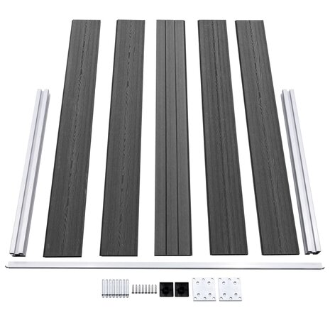 Schuttingpanelenset 353x105 cm HKC zwart  5