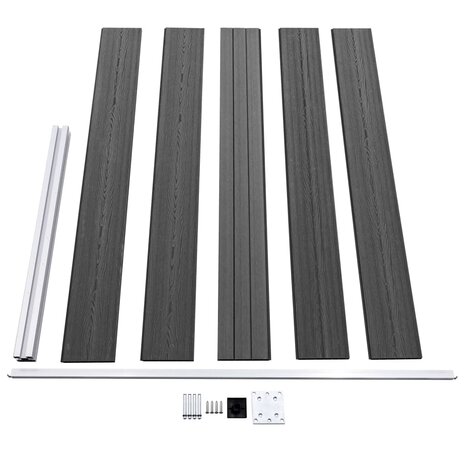 Schuttingpanelenset 353x105 cm HKC zwart  6