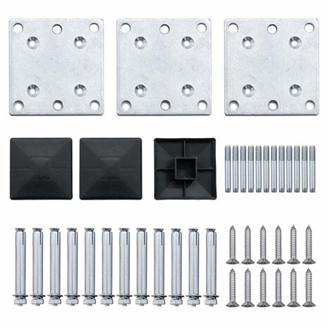 Schuttingpanelenset 353x105 cm HKC zwart  9