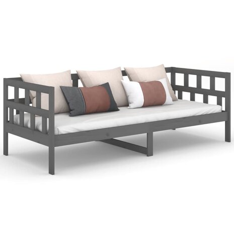 Slaapbank massief grenenhout grijs 80x200 cm 2