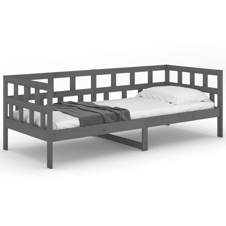 Slaapbank massief grenenhout grijs 80x200 cm 5