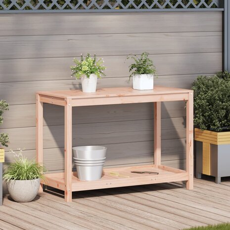 Oppottafel met schap 108x50x75 cm massief douglashout 3