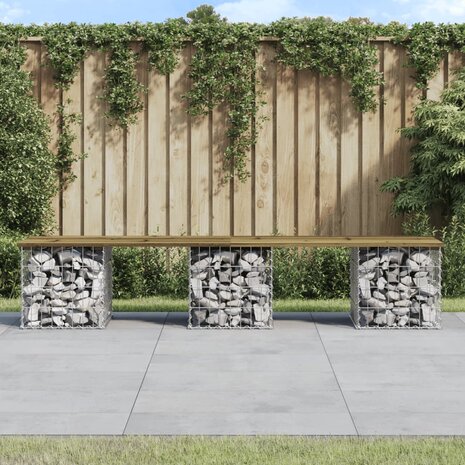 Tuinbank schanskorfontwerp 203x31x42 cm geïmpregneerd hout 1